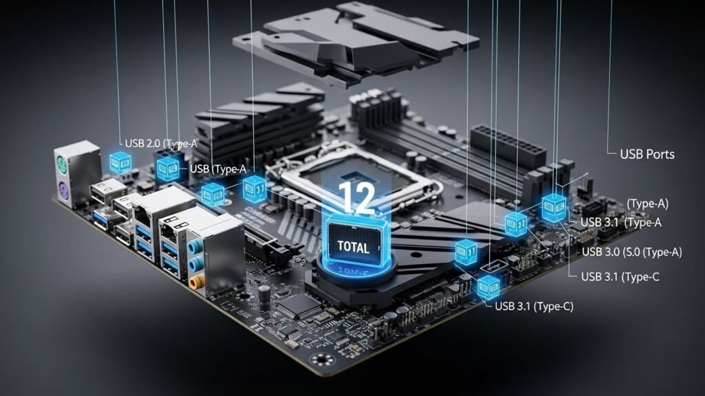 how many usb ports does my motherboard have