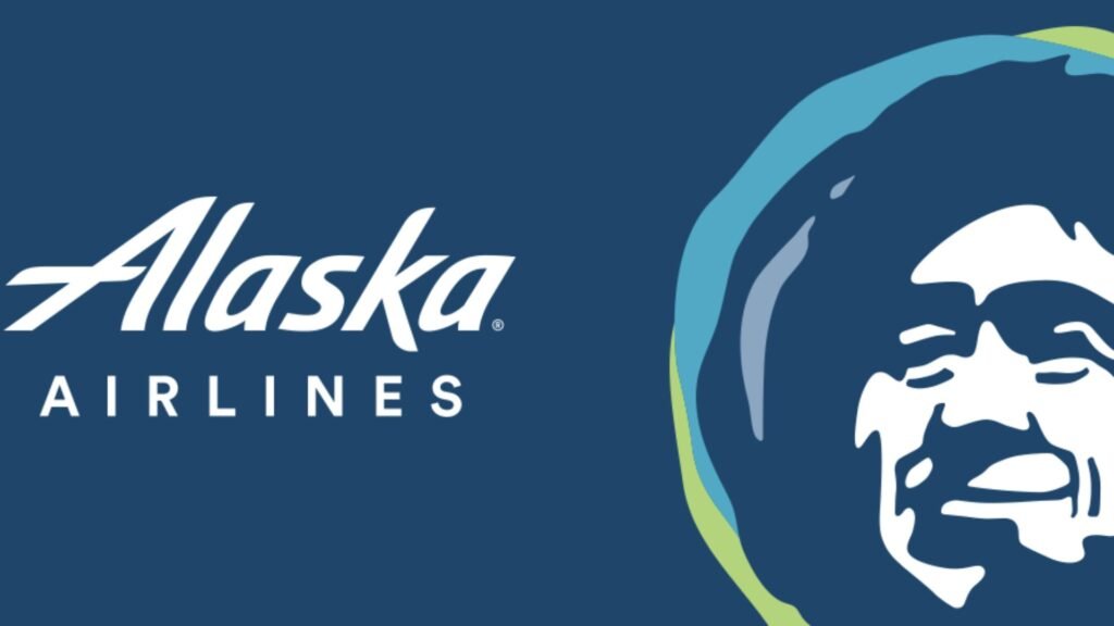 alaskaair airplane flying in the sky